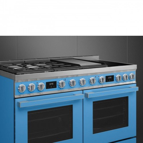 Pliit smeg portofino, 3 x gaas + 2 x induktsioon + grillplaat, 2 x elektriahi, 120 cm, türkiis Kodumasinad