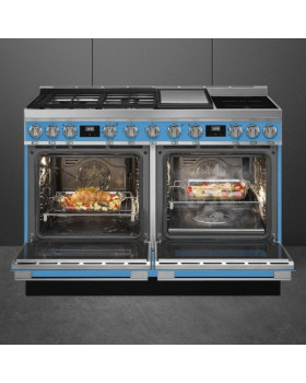 Pliit smeg portofino, 3 x gaas + 2 x induktsioon + grillplaat, 2 x elektriahi, 120 cm, türkiis-foto8