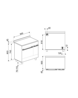 Gaasipliit smeg, portofino, 6 x gaas, 2 x elektriahi, 90 cm, aurupuhastus, valge-foto2