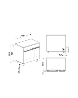 Induktsioonpliit smeg, portofino, 5 x induktsioon, 2 x elektriahi, 90 cm, aurupuhastus, antratsiit-foto3
