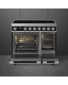 Induktsioonpliit smeg, portofino, 5 x induktsioon, 2 x elektriahi, 90 cm, aurupuhastus, must-foto2