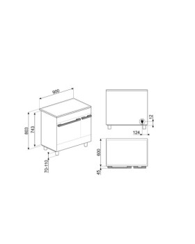 Induktsioonpliit smeg, portofino, 5 x induktsioon, 2 x elektriahi, 90 cm, aurupuhastus, must-foto11