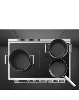 Induktsioonpliit smeg, portofino, 5 x induktsioon, 2 x elektriahi, 90 cm, aurupuhastus, must-foto5