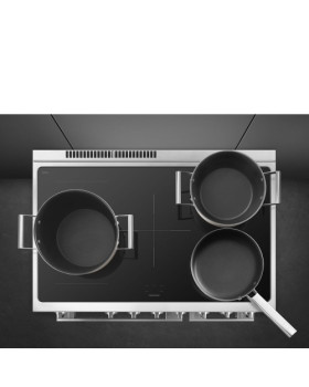 Induktsioonpliit smeg, portofino, 5 x induktsioon, 2 x elektriahi, 90 cm, aurupuhastus, must-foto5