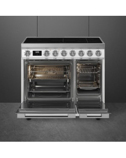 Induktsioonpliit smeg, portofino, 5 x induktsioon, 2 x elektriahi, 90 cm, aurupuhastus, valge-foto2