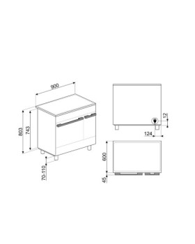 Induktsioonpliit smeg, portofino, 5 x induktsioon, 2 x elektriahi, 90 cm, aurupuhastus, valge-foto3
