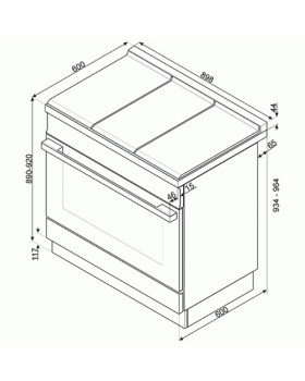 Gaasipliit smeg, portofino, 6 x gaas, elektriahi, 90 cm, pürolüüs, antratsiit-foto2