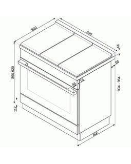 Salongi näidis! gaasipliit smeg, portofino, 6 x gaas, elektriahi, 90 cm, pürolüüs, oranž-foto2