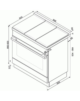 Salongi näidis! gaasipliit smeg, portofino, 6 x gaas, elektriahi, 90 cm, pürolüüs, oranž-foto2