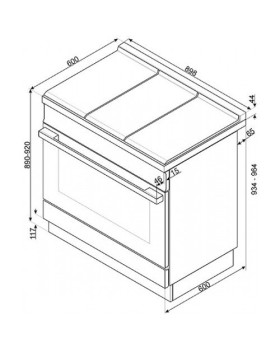 Salongi näidis! gaasipliit smeg, portofino, 6 x gaas, elektriahi, 90 cm, pürolüüs, oranž-foto3