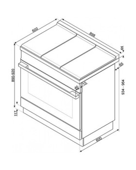 Gaasipliit smeg, portofino, 6 x gaas, elektriahi, 90 cm, pürolüüs, punane-foto2