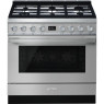 Gaasipliit smeg, portofino, 6 x gaas, elektriahi, 90 cm, pürolüüs, rv teras