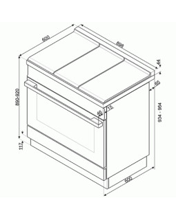 Gaasipliit smeg, portofino, 6 x gaas, elektriahi, 90 cm, pürolüüs, rv teras-foto2