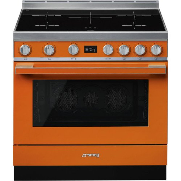 Induktsioonpliit smeg, portofino, 5 x induktsioon, elektriahi, 90 cm, pürolüüs, oranž Kodumasinad