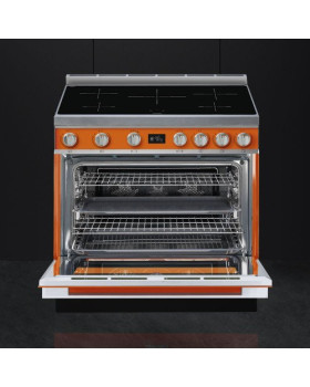 Induktsioonpliit smeg, portofino, 5 x induktsioon, elektriahi, 90 cm, pürolüüs, oranž-foto2