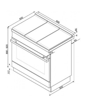 Induktsioonpliit smeg, portofino, 5 x induktsioon, elektriahi, 90 cm, pürolüüs, kollane-foto3