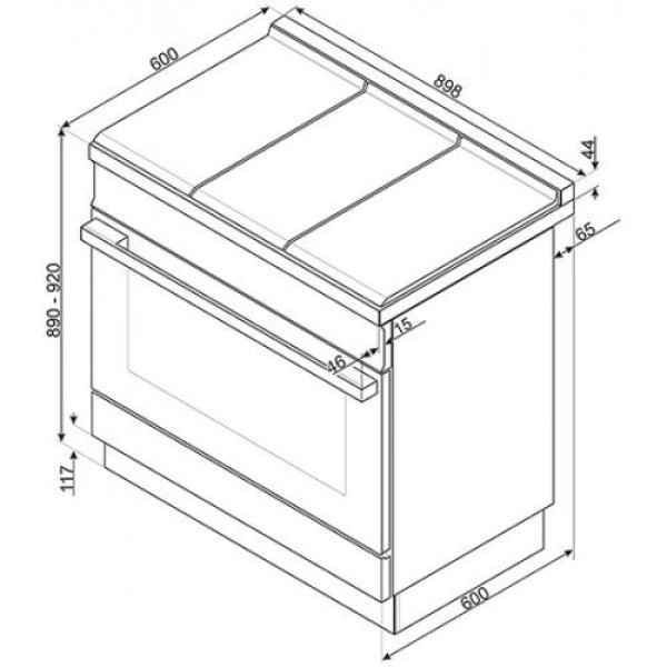 Induktsioonpliit smeg, portofino, 5 x induktsioon, elektriahi, 90 cm, pürolüüs, kollane Kodumasinad