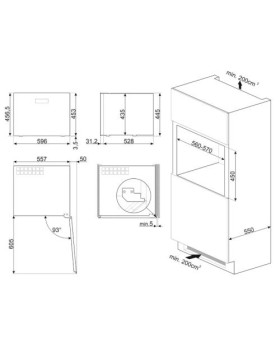 Veinikülmik smeg linea, integreeritav, 45 cm, puutetundlik, klaasuks, 37 db, must-foto2
