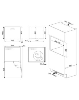 Veinikülmik smeg linea, integreeritav, 45 cm, puutetundlik, klaasuks, 36 db, neptuun hall-foto4