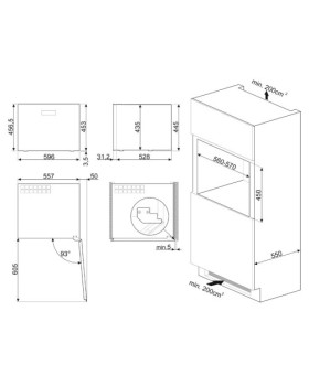 Veinikülmik smeg linea, integreeritav, 45 cm, puutetundlik, klaasuks, 36 db, neptuun hall-foto4