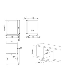 Veinikülmik dolce stil novo smeg, integreeritav, 114 l, 82 cm, vasak, klaasuks, must-foto4