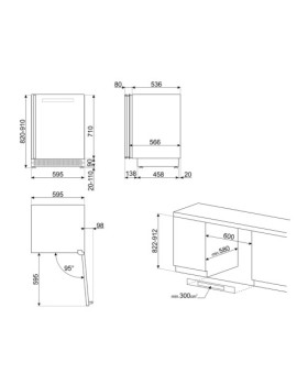 Veinikülmik dolce stil novo smeg, integreeritav, 114 l, 82 cm, parem, klaasuks, must-foto4