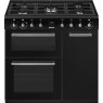 Gaasipliit smeg classic, 5 x gaas, 3 x elektriahi, aurupuhastus, 90 cm, must