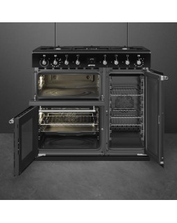 Gaasipliit smeg classic, 5 x gaas, 3 x elektriahi, aurupuhastus, 90 cm, must-foto3