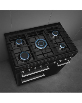 Gaasipliit smeg classic, 5 x gaas, 3 x elektriahi, aurupuhastus, 90 cm, must-foto5