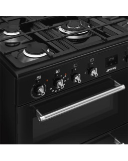 Gaasipliit smeg classic, 5 x gaas, 3 x elektriahi, aurupuhastus, 90 cm, must-foto6
