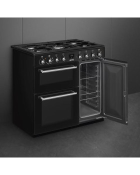 Gaasipliit smeg classic, 5 x gaas, 3 x elektriahi, aurupuhastus, 90 cm, must-foto7