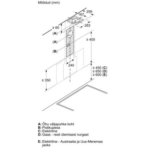 Õhupuhastaja neff, seina, 80 cm, 431m³/h, must