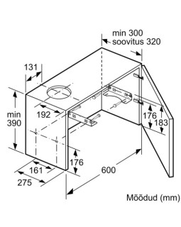 Õhupuhastaja bosch, integreeritav, teleskoop, 60 cm, 400 m3/h, 69 db, hõbedane-foto4