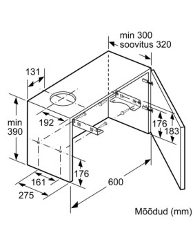 Õhupuhastaja bosch, integreeritav, teleskoop, 60 cm, 400 m3/h, 69 db, hõbedane-foto4