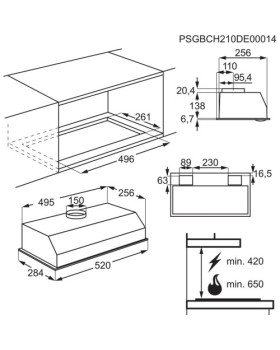 Õhupuhastaja aeg, integreeritav, 52 cm, 63 db, hall-foto2