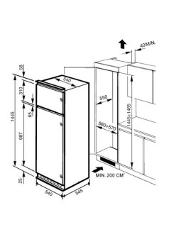 Külmik smeg, integreeritav, 144 cm, 172/38 l, 37 db, valge-foto2