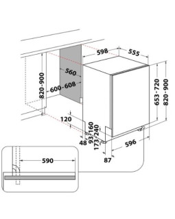 Nõudepesumasin indesit, integreeritav,  60 cm, 46 db, valge-foto3