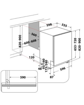 Nõudepesumasin indesit, integreeritav,  60 cm, 46 db, valge-foto3