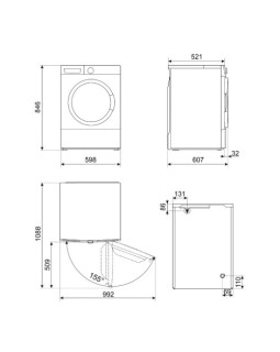 Kuivati smeg, 8 kg, soojuspump, 63db, valge-foto2