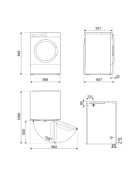 Kuivati smeg, 8 kg, soojuspump, 63db, valge-foto2