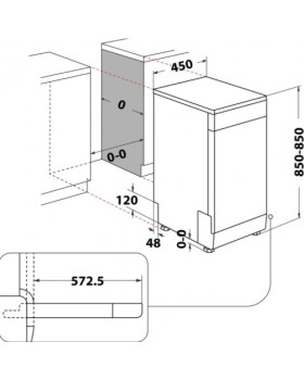 Nõudepesumasin indesit, 45 cm, 44 db, valge-foto2