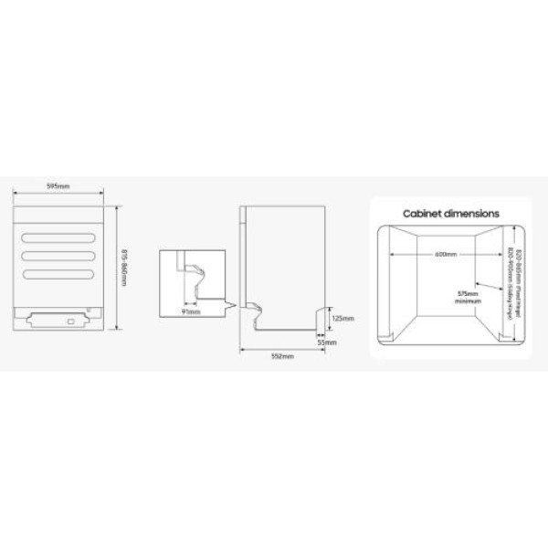Nõudepesumasin samsung, integreeritav, 60 cm, 43 db
