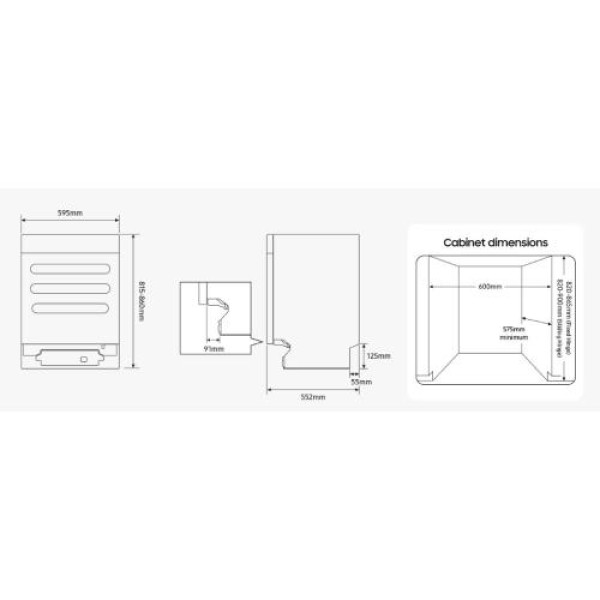 Nõudepesumasin samsung, integreeritav, 60 cm, 43 db