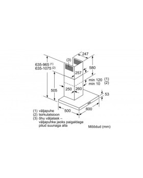 Õhupuhastaja bosch, seina, 60 cm, 590 m³/h, 69 db, rv teras-foto3