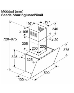 Õhupuhastaja bosch, seina, 60 cm, 430m³/h, must-foto7