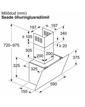 Õhupuhastaja bosch, seina, 60 cm, 430m³/h, must-foto7