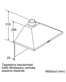 Õhupuhastaja bosch, seina, 60 cm, 365 m³/h, 66 db, rv teras-foto5