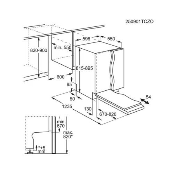 Nõudepesumasin electrolux, integreeritav, comfortlift, 3 korvi, 60 cm, 44 db