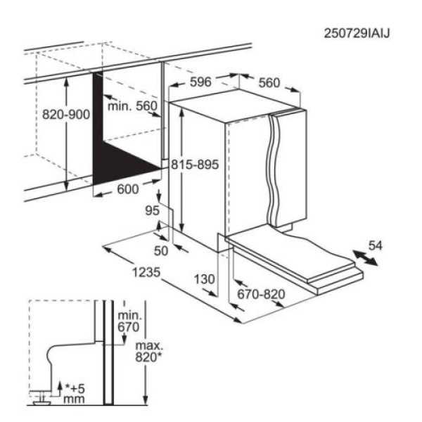 Nõudepesumasin electrolux, integreeritav, comfortlift, 3 korvi, 60 cm, 38 db