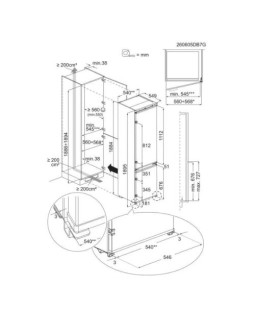 Külmik electrolux 800, integreeritav, 188 cm, 207/62 l, 35 db, valge-foto2